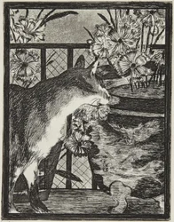 Die Katze und die Blumen