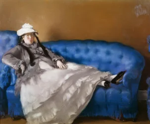 Madame Manet auf dem blauen Sofa