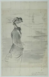 Manet - Annabel Lee am Meer stehend, circa 1881