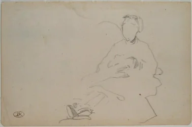 Manet - Skizze einer sitzenden Frau (Blatt aus einem Skizzenbuch), ca. 1864-1868