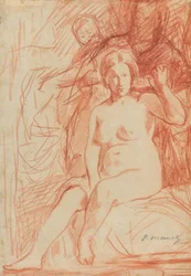 Studie eines sitzenden Aktes (La Toilette), 1858-60