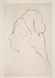Profil von Eva Gonzales nach links gewandt, ca. 1869
