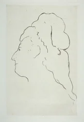 Profil von Eva Gonzales nach links gewandt