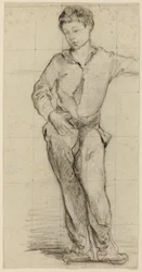 Junger Mann stehend (Léon Leenhoff) (recto); Skizze eines stehenden Jungen (verso)
