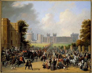 Ankunft von Louis Philippe I. (1773-1850) im Schloss Windsor 8/10/1844