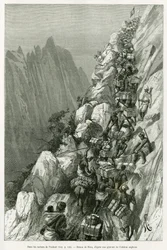 In den Felsen von Ankori. Gravur von Riou, zur Illustration der Geschichte 