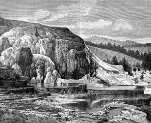 Mammoth Hot Springs, Yellowstone-Nationalpark, USA, 19. Jahrhundert