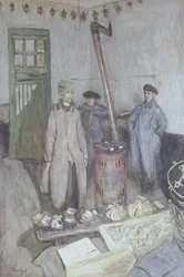 Verhör eines deutschen Gefangenen durch einen französischen Offizier, 1917