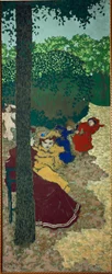Kleine Mädchen spielen; aus Vuillards Serie über öffentliche Gärten