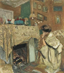 Madame Hessel am Kamin, 1917-1918