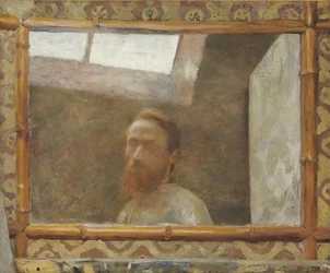 Selbstporträt mit einem Bambusspiegel, ca. 1890
