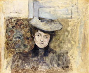 Frau mit Netzhaube