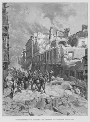 Bombardierung von Palermo bei der Ankunft von Garibaldi