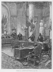 Cavour auf dem Kongress von Paris (Gravur)