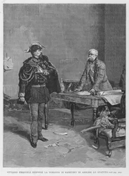 Vittorio Emanuele weist Radetzkys Antrag auf Abschaffung des Statuts zurück
