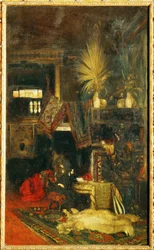 Maler Hans Makart in seinem Atelier