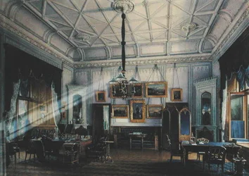 Blaues Studium von Kaiser Alexander II. (1818-81) im Farm Palace, 1860