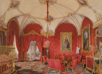 Innenräume des Winterpalastes. Das vierte reservierte Apartment. Das Eckzimmer