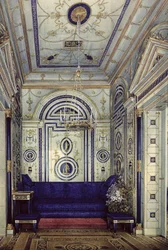 Das Blaue Kabinett im Großen Palast in Zarskoje Selo, vor 1840