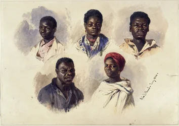 Fünf Porträts mit Afrobrasilianern, Brustbilder