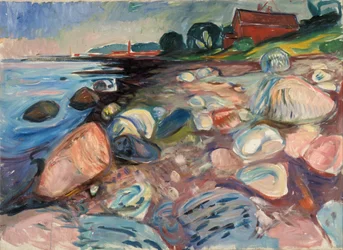 Ufer mit rotem Haus