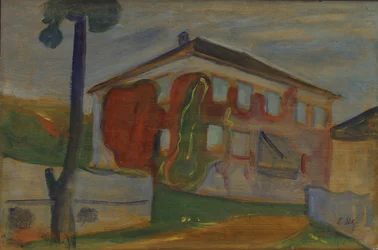 Haus mit rotem Virginia-Efeu, um 1900