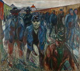 Arbeiter auf dem Heimweg