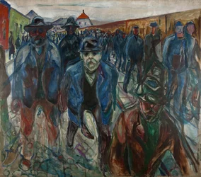 Arbeiter auf dem Heimweg