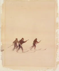 Männer auf Skiern