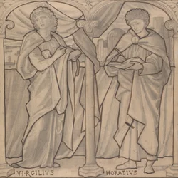 Vorbereitender Entwurf für ein Buntglasfenster, Virgil und Horace
