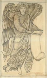 Engel mit Schriftrolle - Figur Nummer sechs, 1880