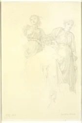 Gruppe von Frauen, Vorstudie für das Gemälde Die goldene Treppe