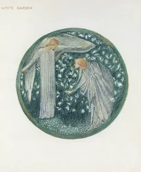 Das Blumenbuch: XXXIV. Weißer Garten, 1905 (Litho mit Gouache auf Papier)