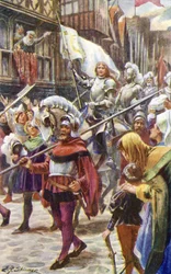 Johanna von Orléans, triumphierend in Tours einziehend