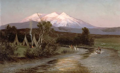 Sierra Blanca bei Sonnenuntergang, Blick nach Osten von Palmilia, New Mexico, 1894