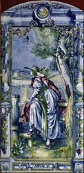 August, aus einer Serie von Fliesenpaneelen für die niederländische Küche, 1867-8
