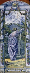 Juni, aus einer Serie von Fliesenpaneelen für die niederländische Küche, 1867-68