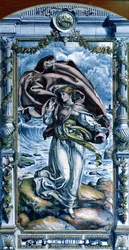 Oktober, aus einer Serie von Fliesenpaneelen für die niederländische Küche, 1867-8