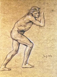 Studie eines männlichen Aktes für „Die Rückkehr des verlorenen Sohnes“, 1869