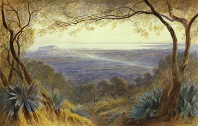 Ein entfernter Blick auf Nizza von den Hügeln