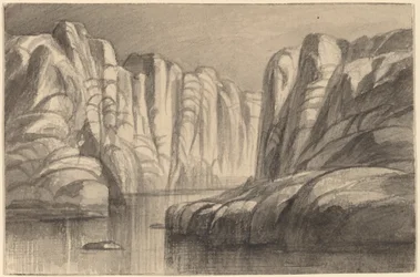 Fluss, der durch eine Felsformation fließt, Philae, Ägypten, 1884-1885
