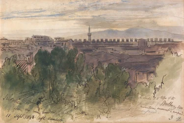 Salonica, von meinem Zimmerfenster, 11. September 1848, nach Sonnenuntergang