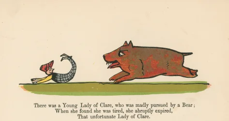 Es war eine junge Dame aus Clare, die von einem Bären wahnsinnig verfolgt wurde