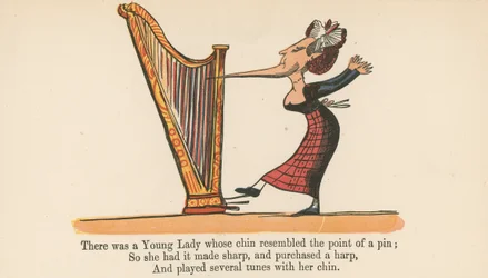 Es war eine junge Dame, deren Kinn der Spitze einer Nadel ähnelte, aus 