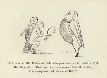 Es war eine alte Person von Brill, die ein Hemd mit Rüschen kaufte