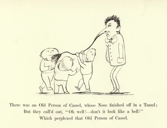 Es war eine alte Person aus Kassel, deren Nase in einer Quaste endete