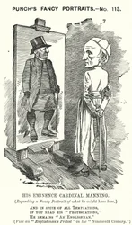 Punch-Karikatur: Henry Edward Manning, englischer Kardinal und katholischer Erzbischof von Westminster (Stich)