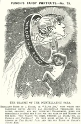 Punch-Karikatur: Sarah Bernhardt, französische Schauspielerin