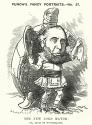 Karikatur: Sir John Ellis, Lord Mayor von London im Jahr 1881 (Gravur)