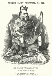 Karikatur: Sir Watkin Williams-Wynn, 6. Baronet, walisischer konservativer Politiker (Gravur)